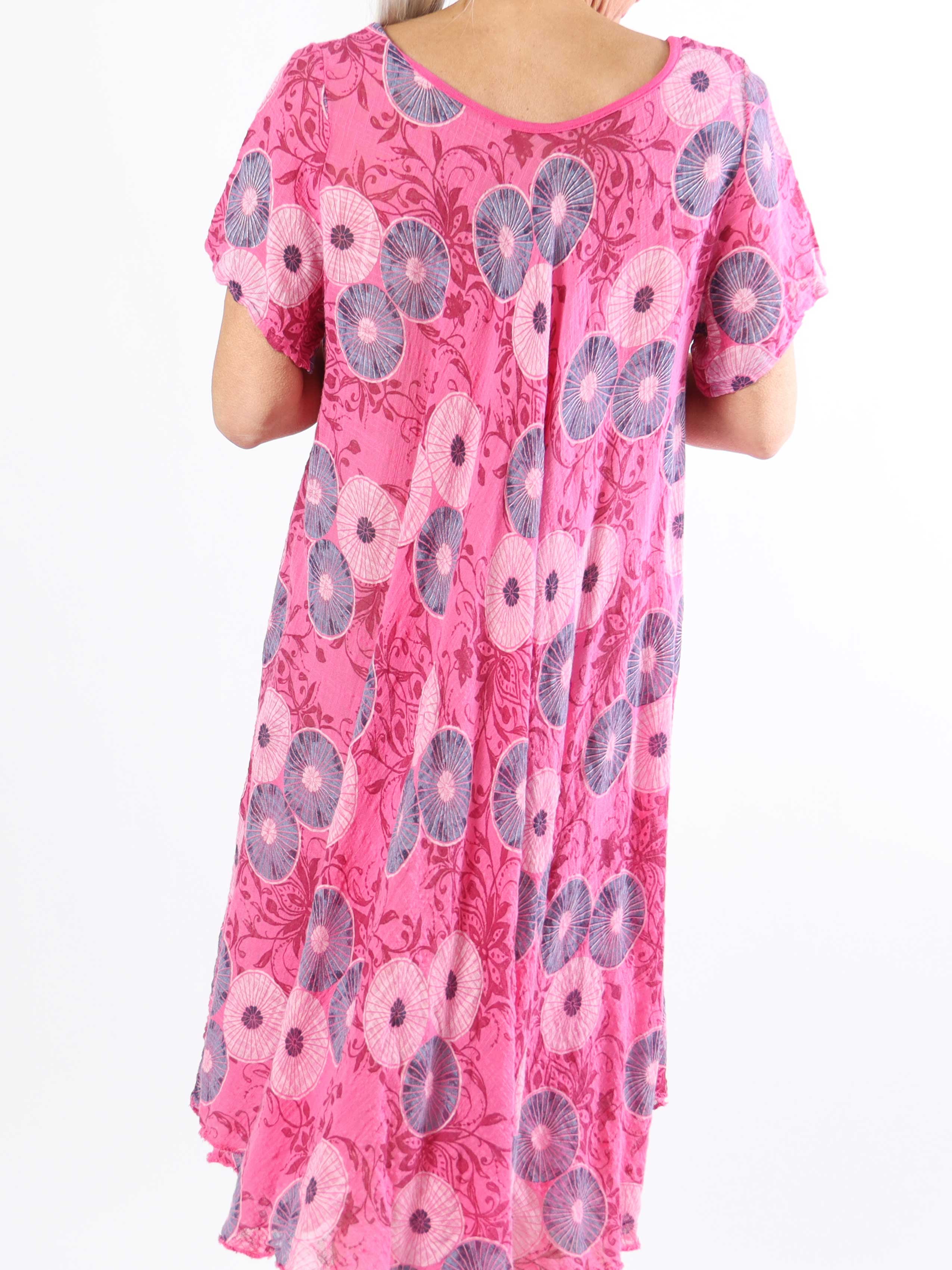 Delphine - Bomuldskjole i plussize med motiv